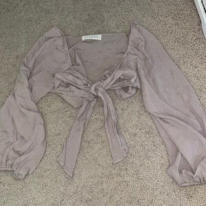 Beige summer wrap top